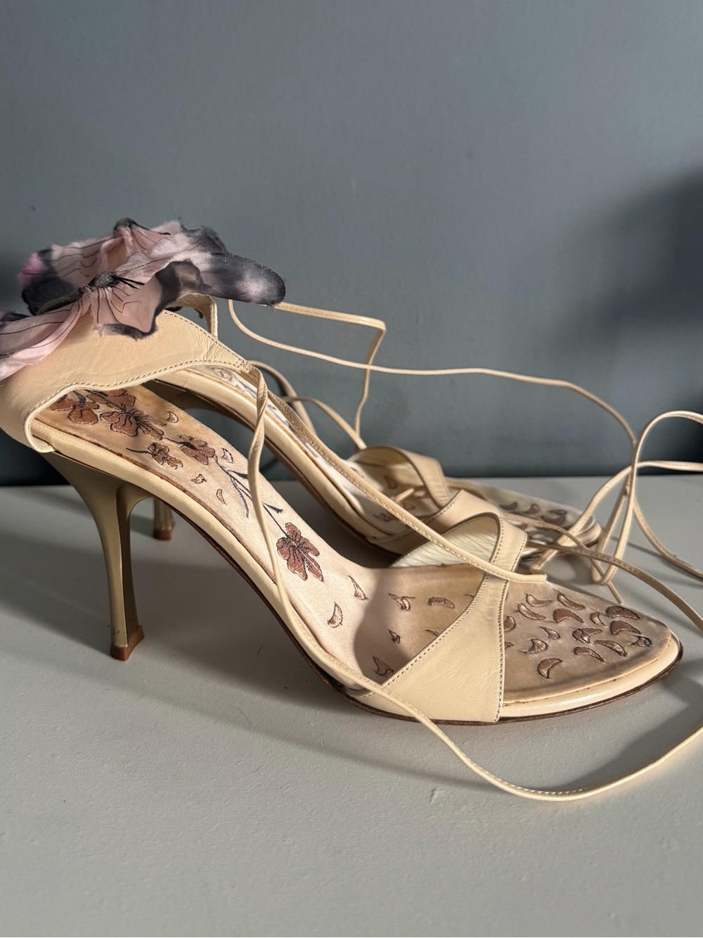 Giuseppe Zanotti Vicini Rare Y2K Lace Up Butterfly Heels